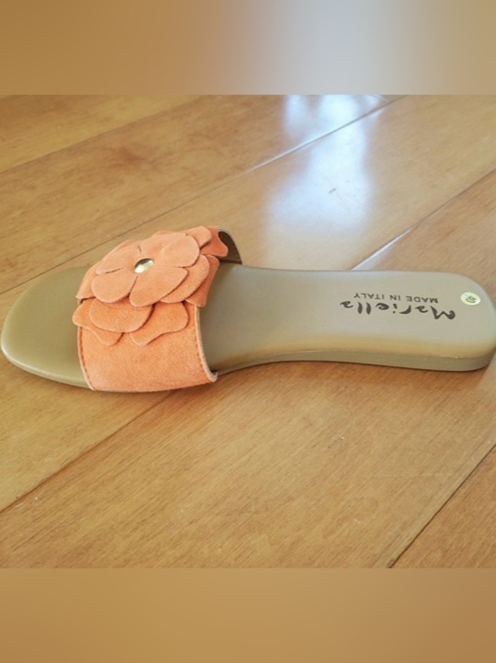 Mariella Italian Flower Slide Sandals - Suede, eu 40